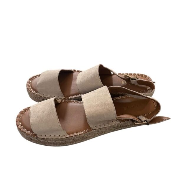 Alohas Women's Double Strap Leather Espadrilles beige 41 NWOT - Picture 5 of 7